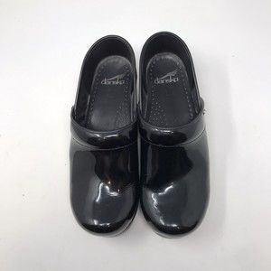 Dansko Black Patent Leather Nursing Professional Shoes Size 39 Comfort Clogs